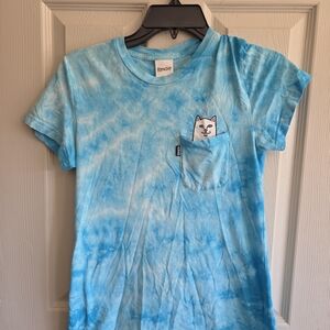 Ripndip Kids Aqua Tie-Dye Cat Pocket Tee